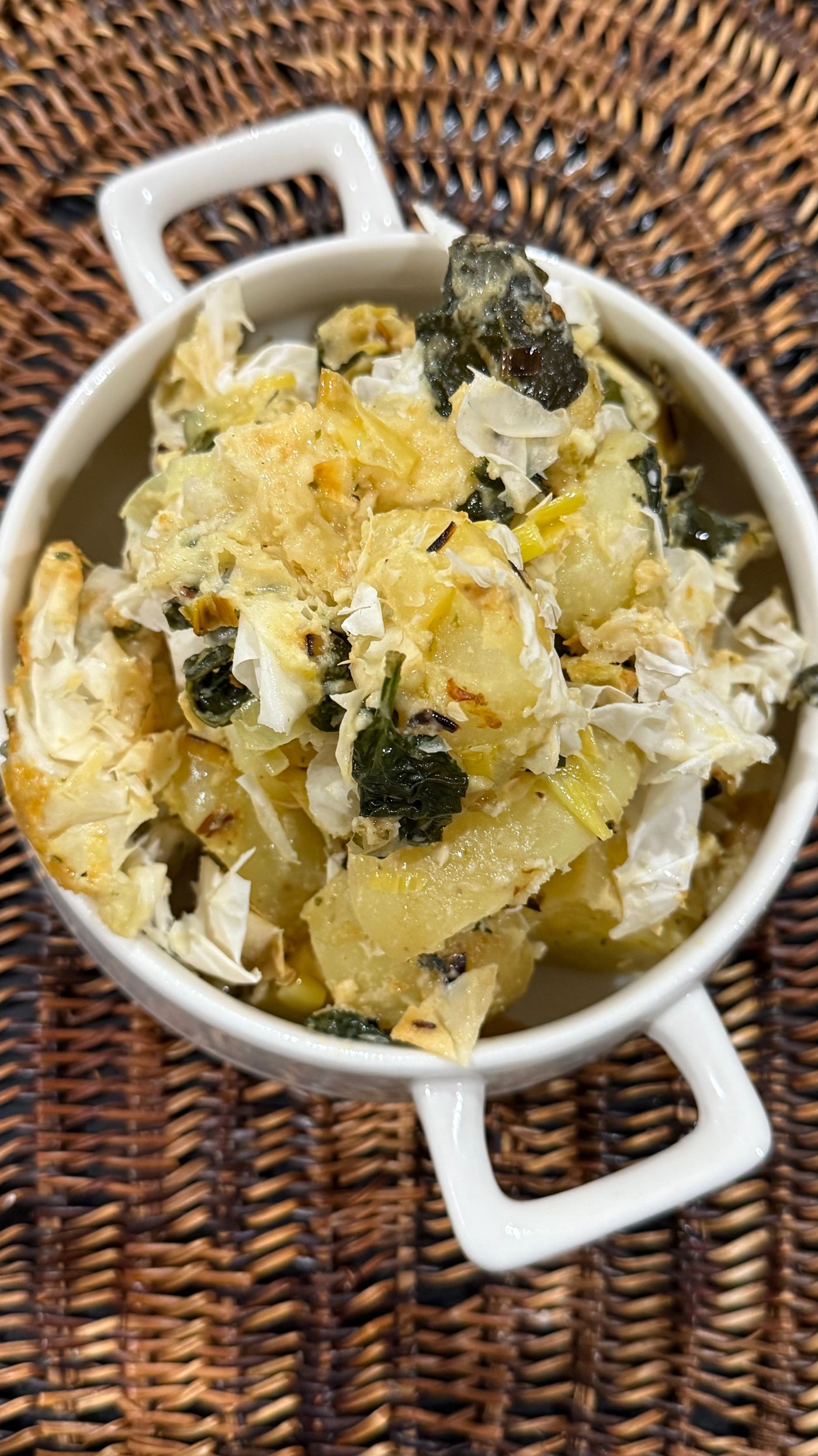 Gratin pommes de terre épinards fromage