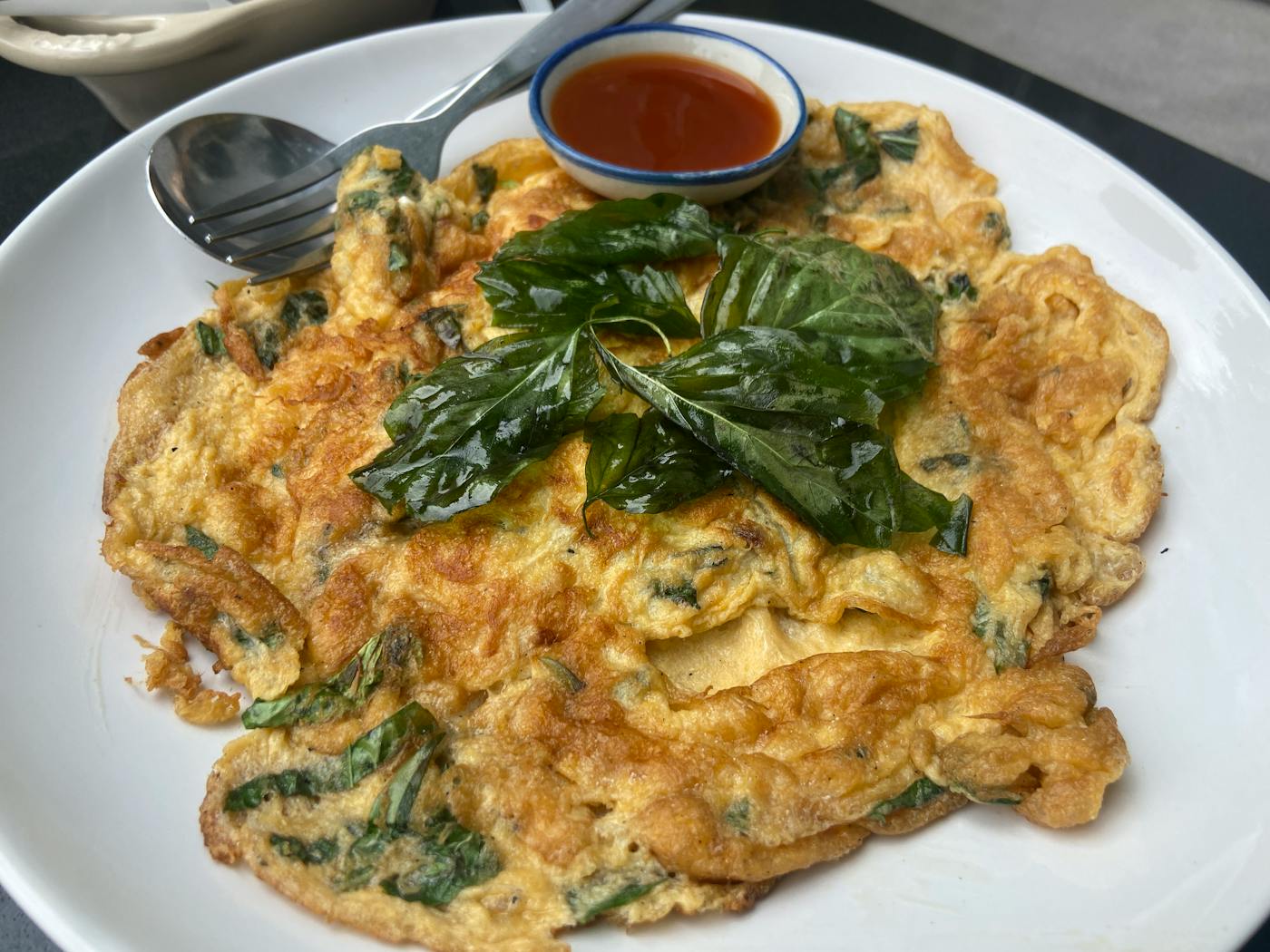 Omelette épinards fromage