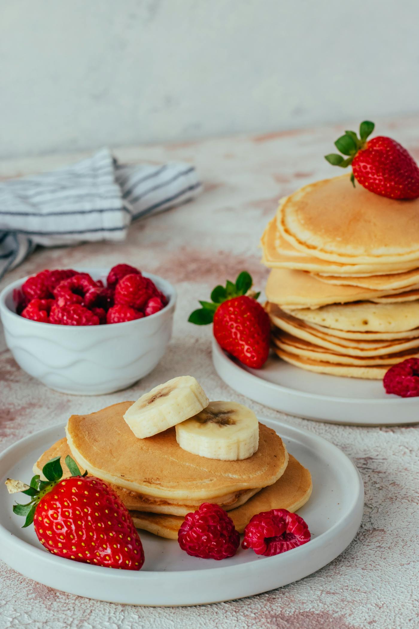 Pancakes fruits rouges banane