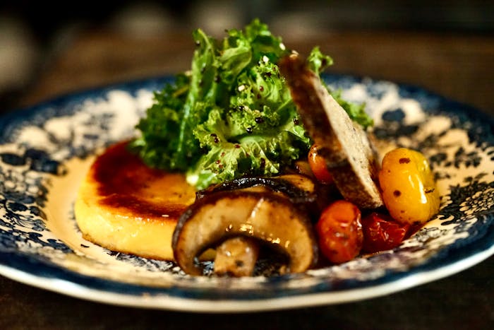 Polenta champignons tomate