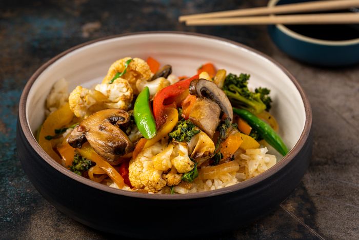 Riz brocoli champignons poivron