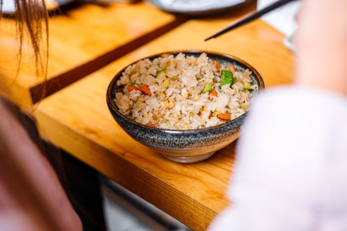 Riz sauté carotte petits pois