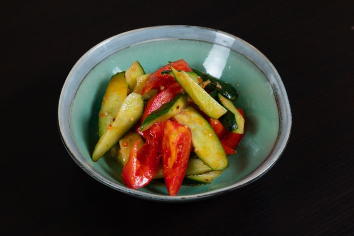 Salade concombre tomate vinaigrette