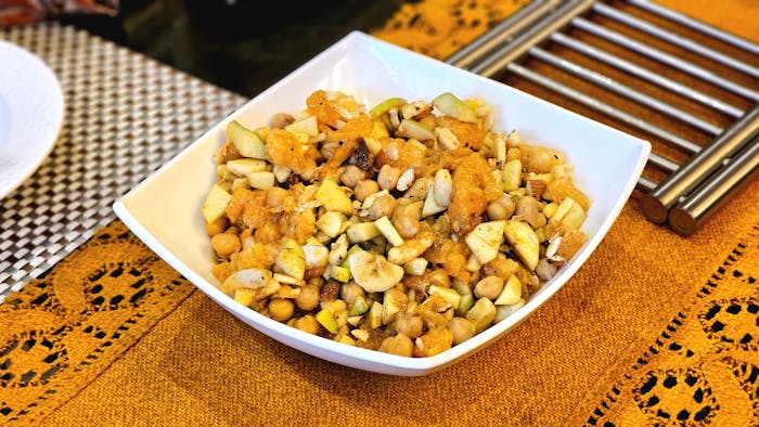 Salade pois chiches pomme orange