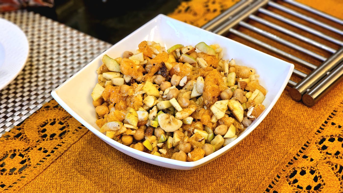 Salade pois chiches pomme orange