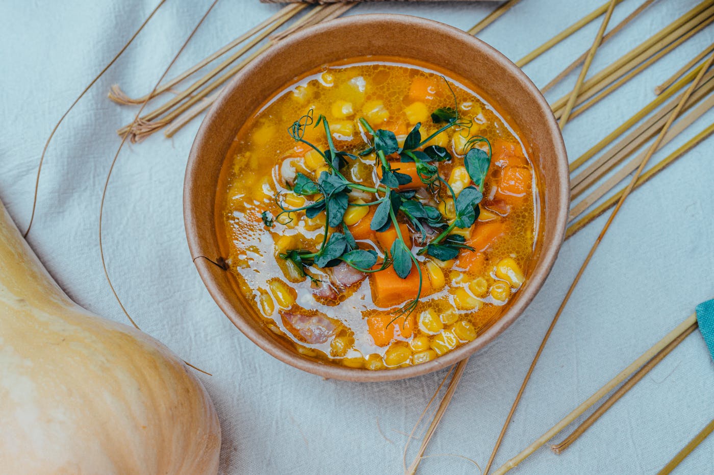 Soupe carotte maïs nouilles