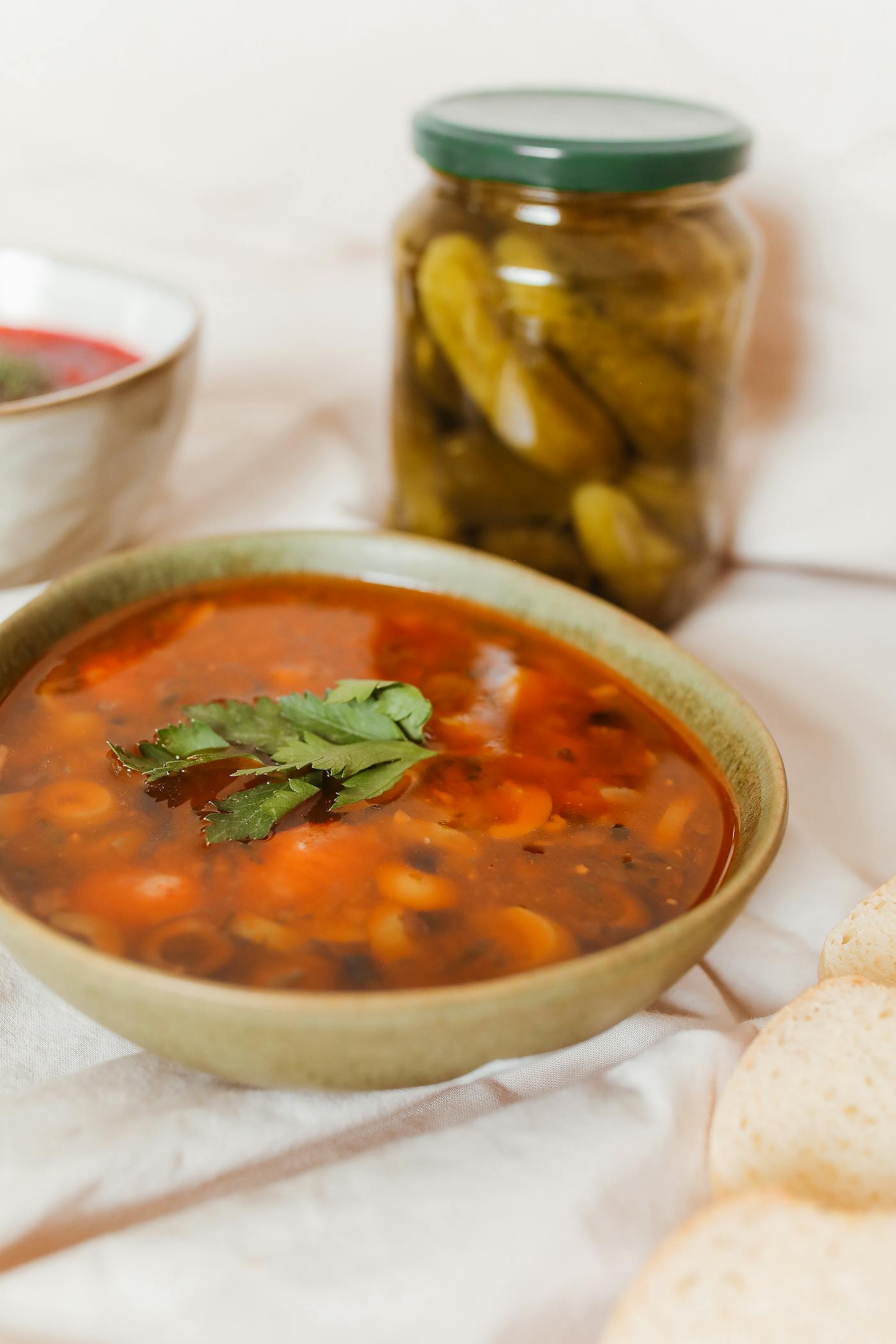Soupe légumes pain grillé