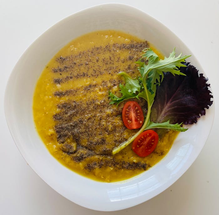 Soupe lentilles corail tomate