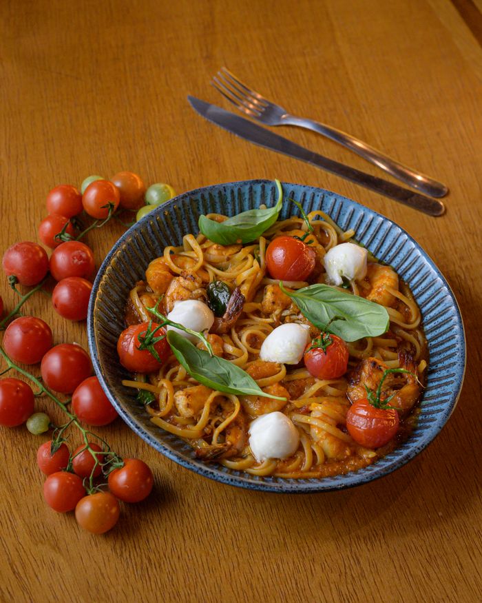 Spaghetti tomate mozzarella basilic
