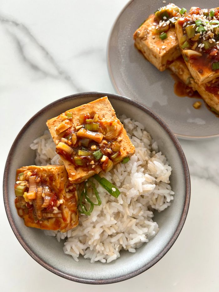 Tofu riz sauce soja