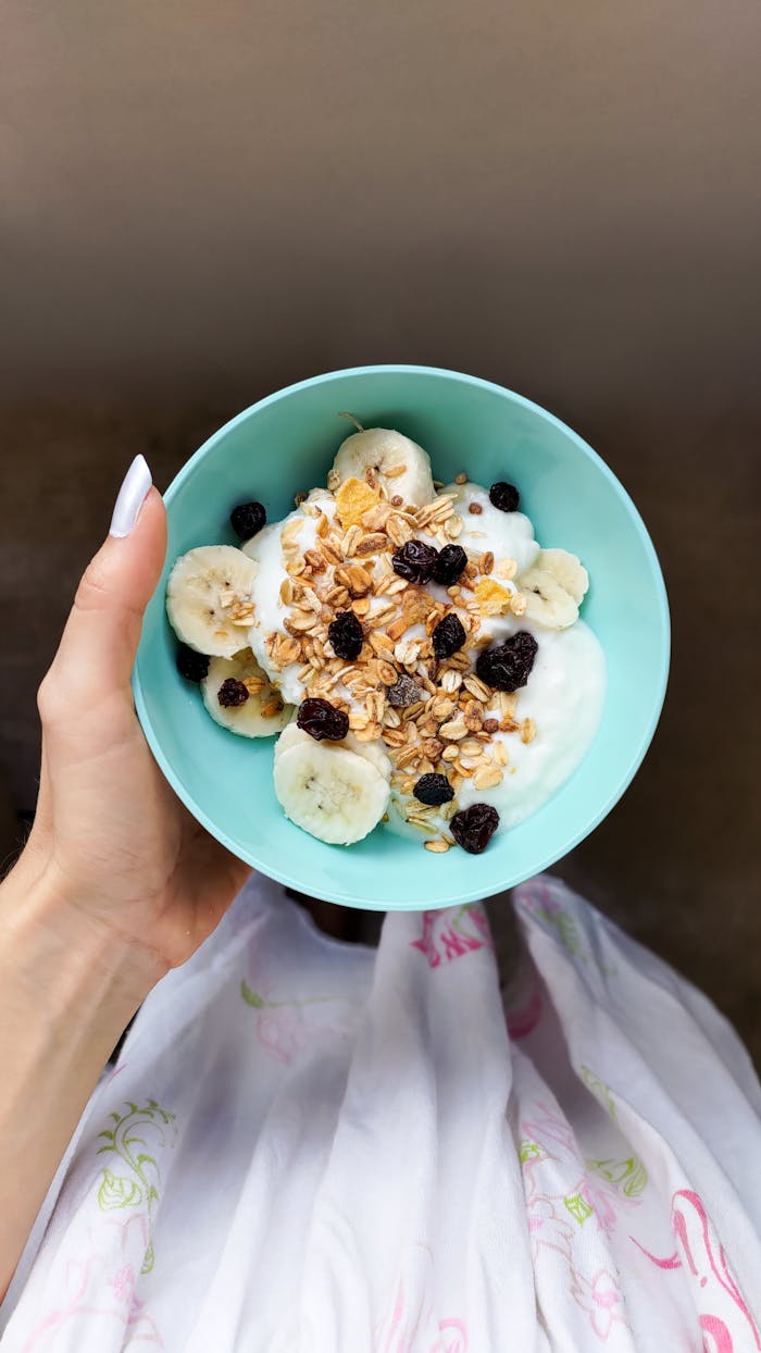 Yaourt banane avoine raisins