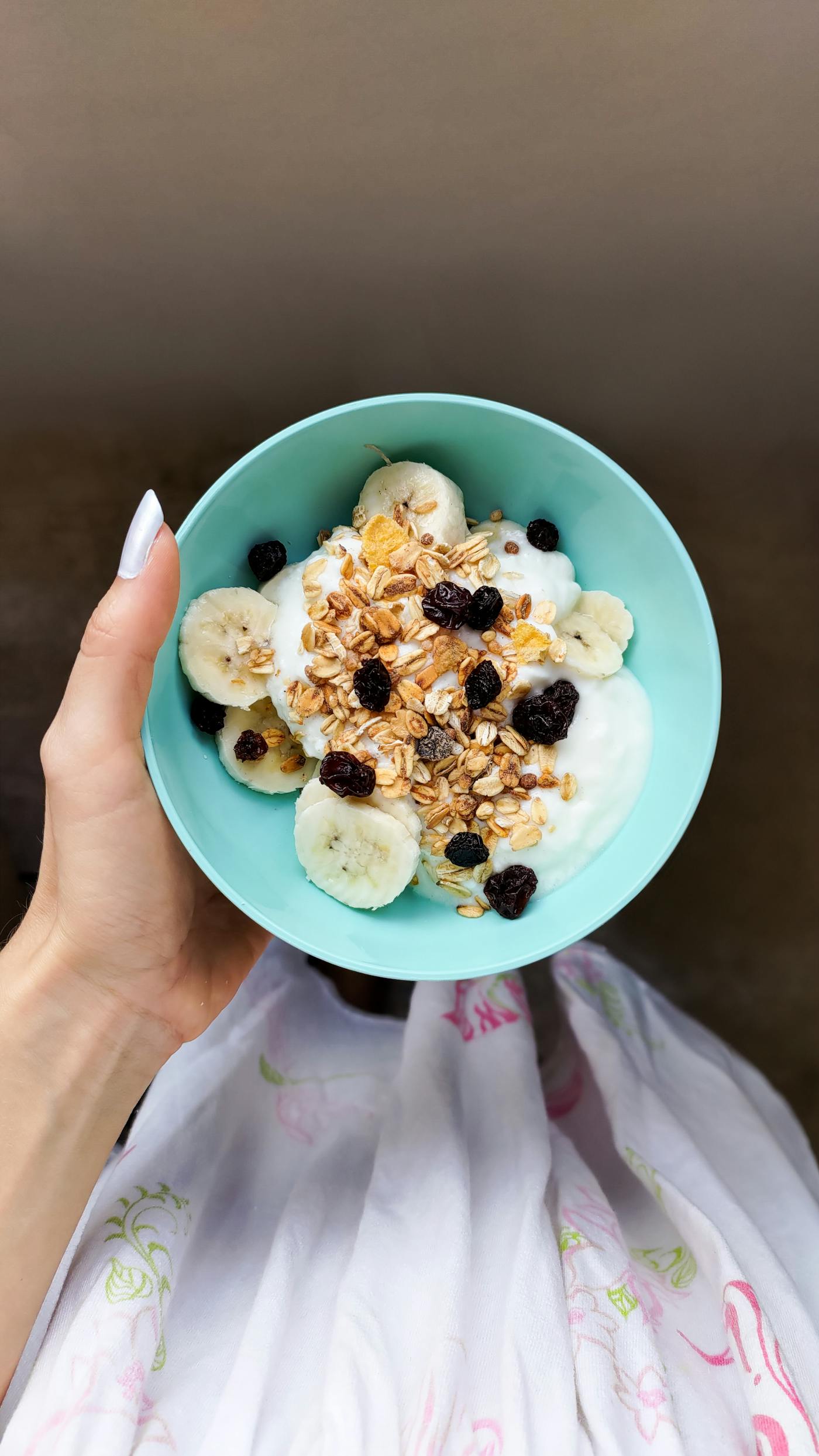Yaourt banane avoine raisins
